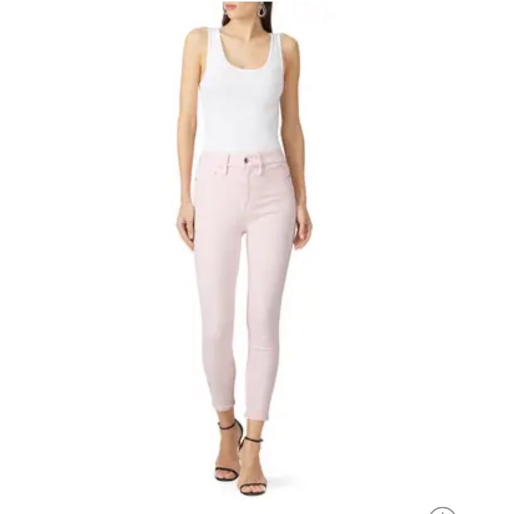 Good American Good Waist Crop Pink Jeans